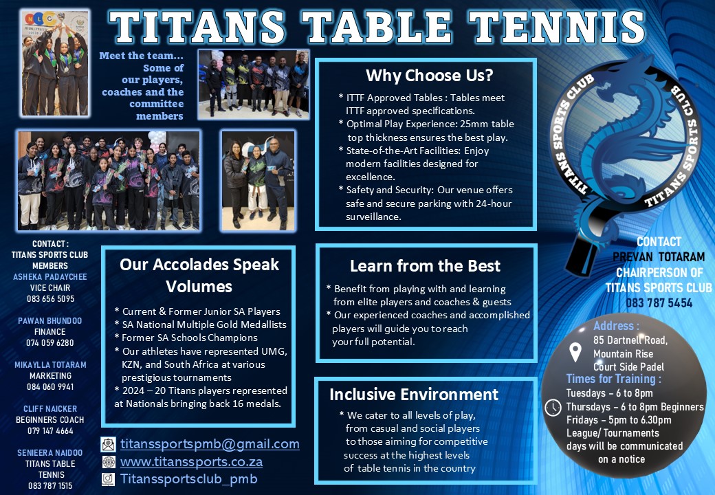 Titans Table Tennis ADVERT OCT24