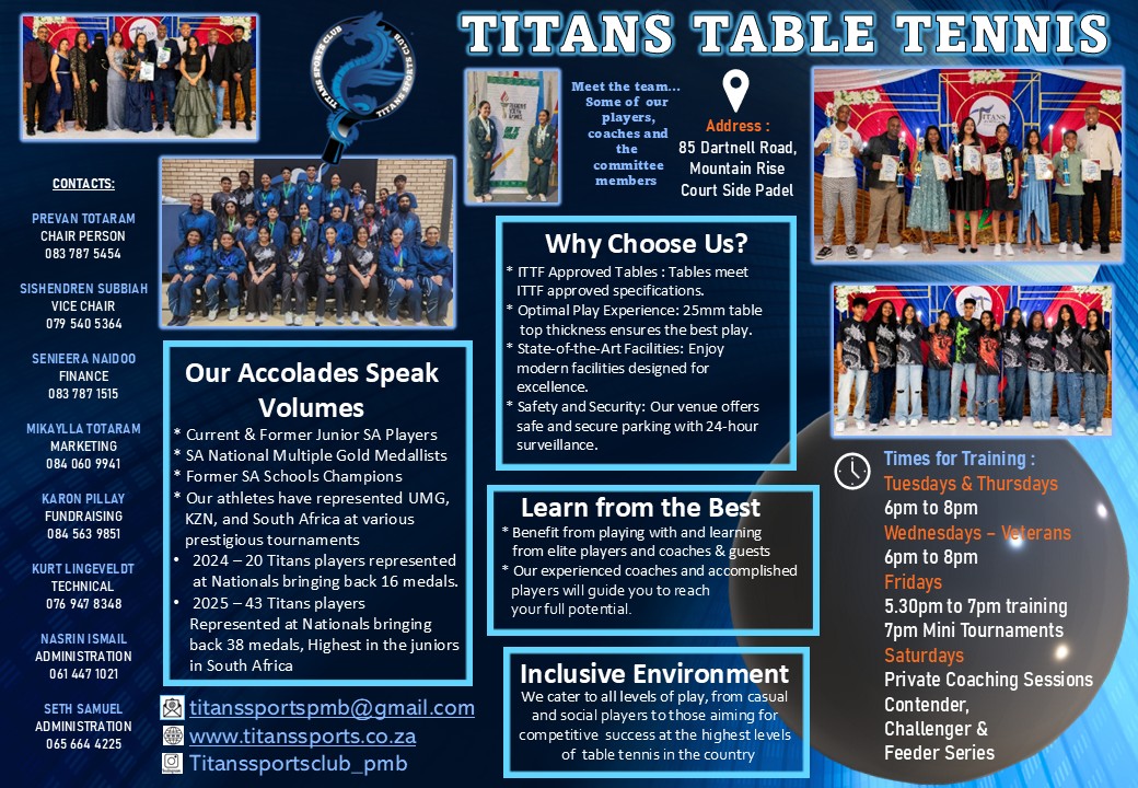 Titans Table Tennis ADVERT JAN26